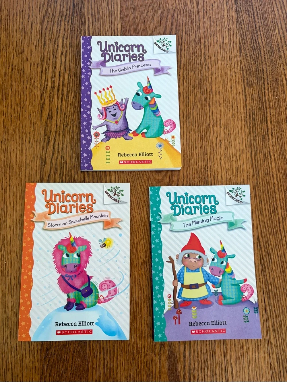 Scholastic Unicorn Diaries book set - pink, green, yellow, orange, purple, blue